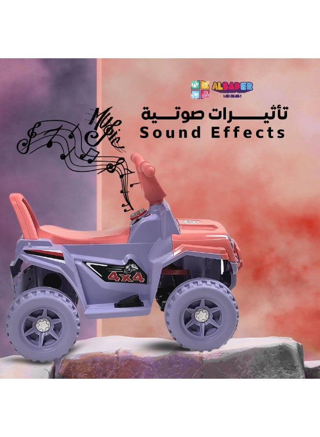 AL BADER Kids Ride On Toy, Ride On 4 Wheel Motorcycle, Electric Bike with 6V Battery Operated Big motor, Off-Road Drive Vehicle Gift for Toddlers, Kids Power Riding Quad Bike For 2-6 Yers - Image 3